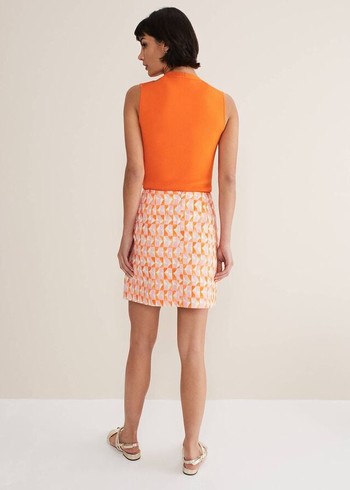 Phase Eight Elysia Geo Skirts Pink/Orange Canada | GMDVTN-512